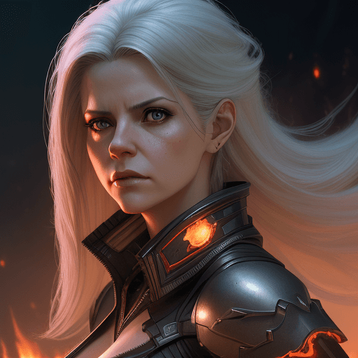 AI generated: bridgett wagner, character headshot concept art, sharp, digital matte painting, art by artgerm, greg...