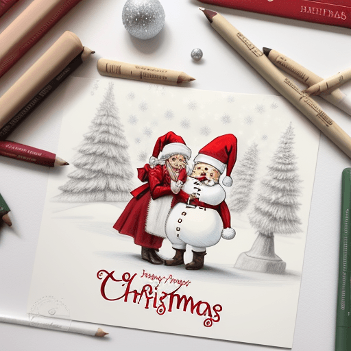 AI generated: drawing christmas cards