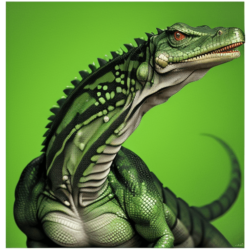 AI generated: reptil grande color verde 
