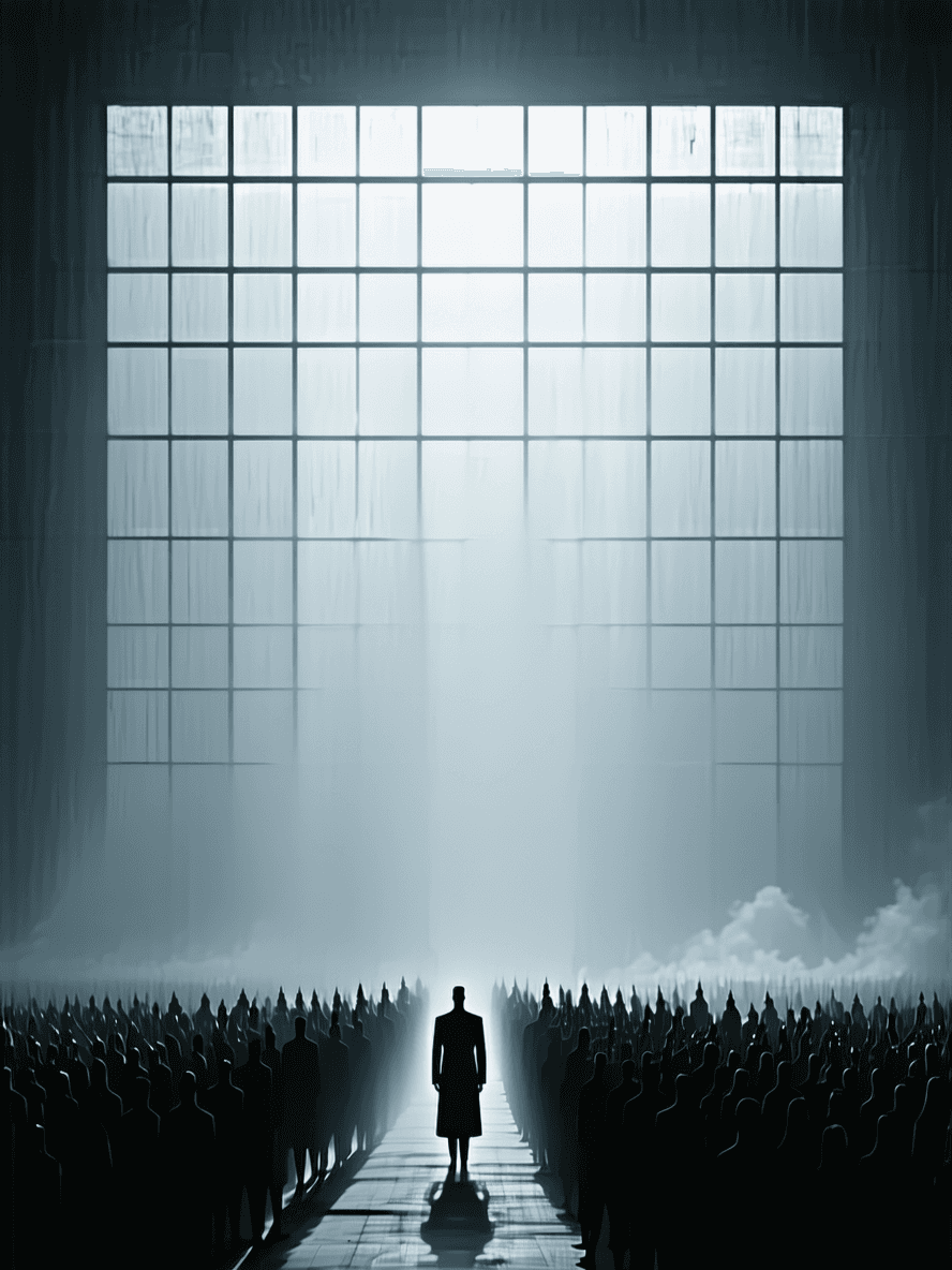 AI generated: Living out visions. I was on the interrogation stage, I was black in a white cage and there before m...
