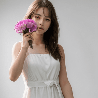 AI generated: photo of a beatiful girl hold a flower