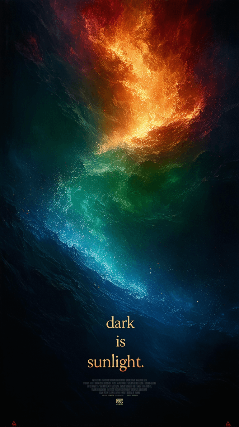 AI generated: A cinematic poster design depicting the four primal elements — soil, fire, water, and air — unifying...