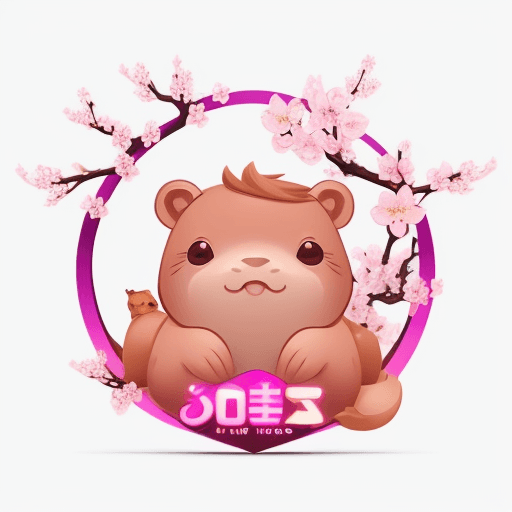 AI generated: 3D Logo vector style, matrix, cute, pink, galaxy kwai, flashes combined with capybara and cherry blo...