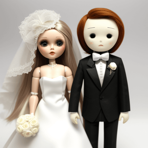 AI generated: the bride and groom dolls



