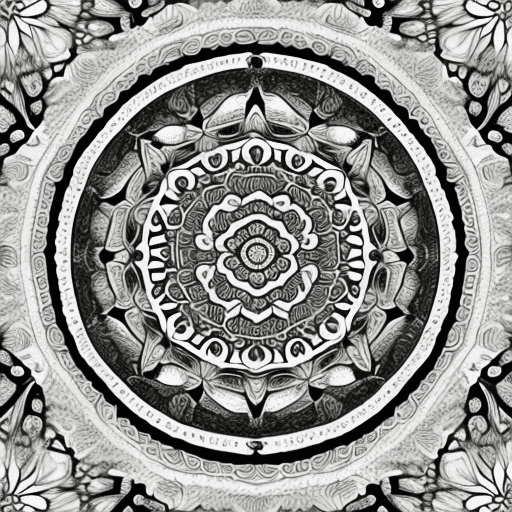 AI generated: high resolution b/w professional mandalas for colouring it