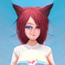 AI generated: 1girl, solo, tan complexion, medium breasts, (neko ears), (gradient bright blue cat eyes, gradient d...
