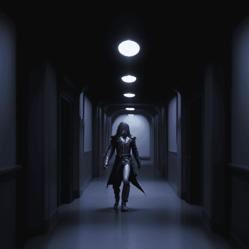 AI generated: 
Harlock's character fights the Mazones in a corridor of his spaceship Death Shadow