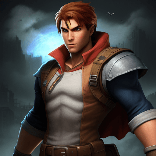 AI generated: videogame hero



