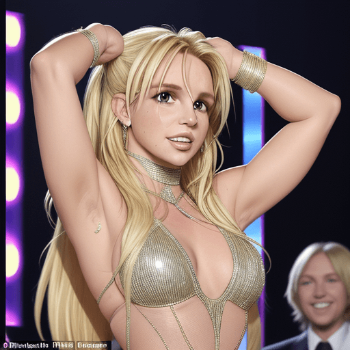 AI generated: Britney Spears with the long blonde hair celebrates 43rd birthday party (real)