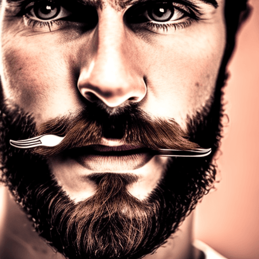 AI generated: high-resolution closeup photo of a man's entire jawline and [[[beard, ends in two points]]], [french...