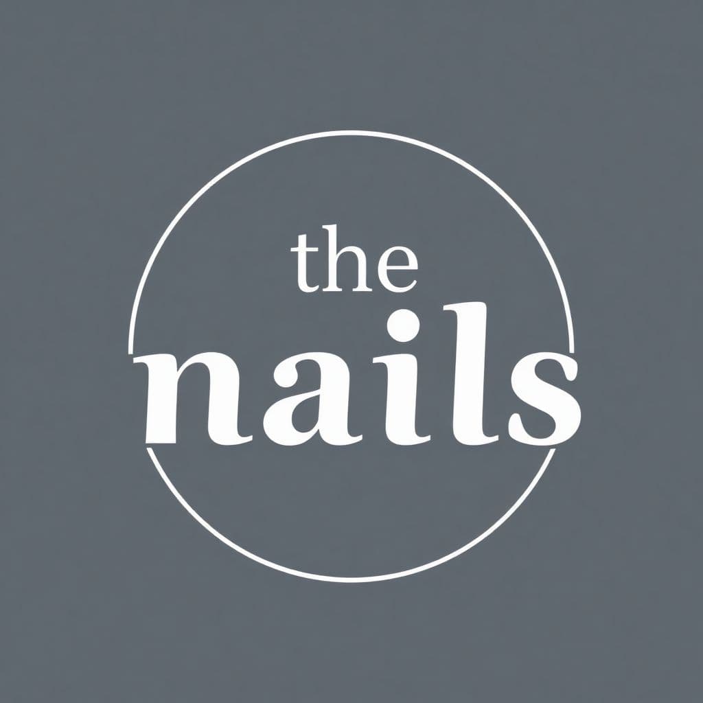 AI generated: Need to create a logo for a modern nail studio called “the nails”. blue muted and gray saturated. it...