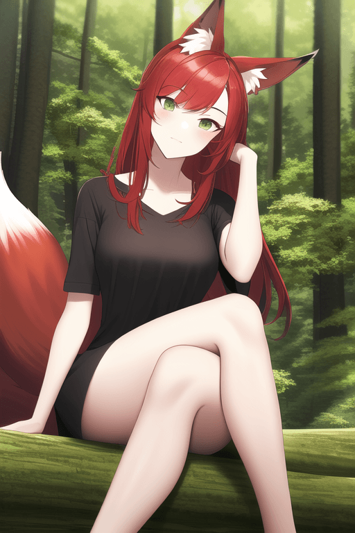 AI generated: a fox girl waiting for you