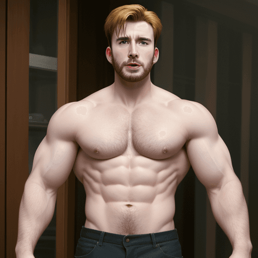 AI generated: chris evans, pecs, nipples,
