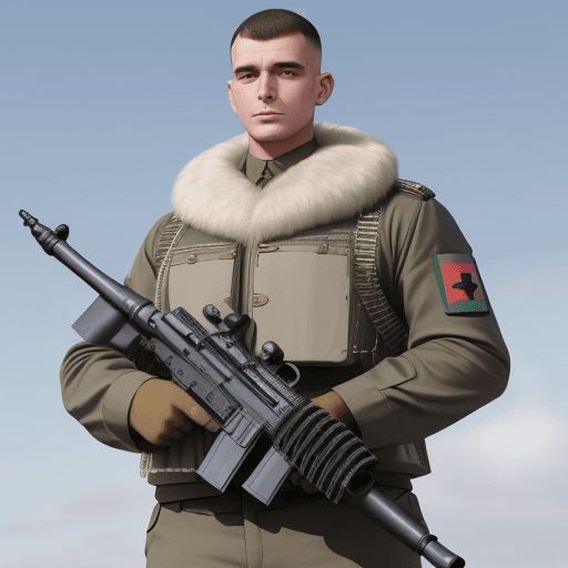 AI generated: Ours polaire en Tenue militaire en 2023