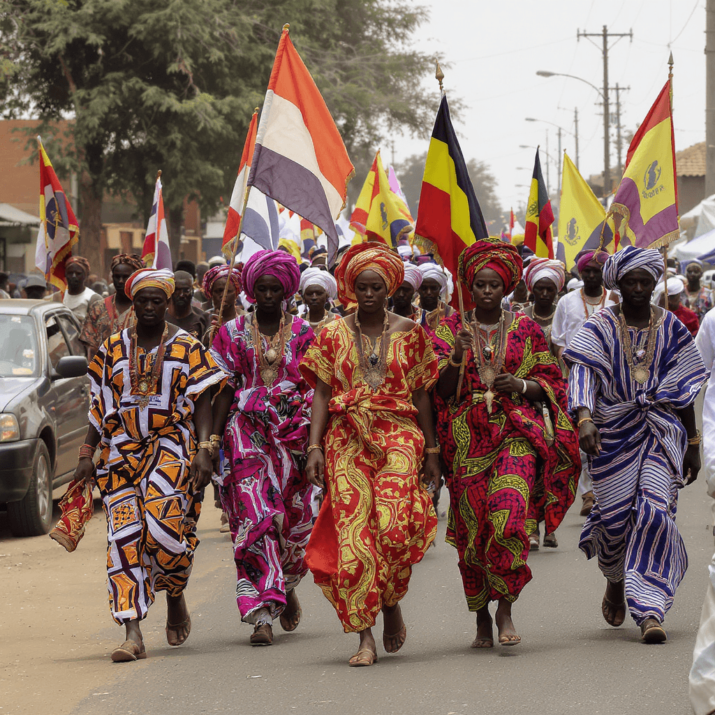 AI generated: des africains au marche au burkina faso