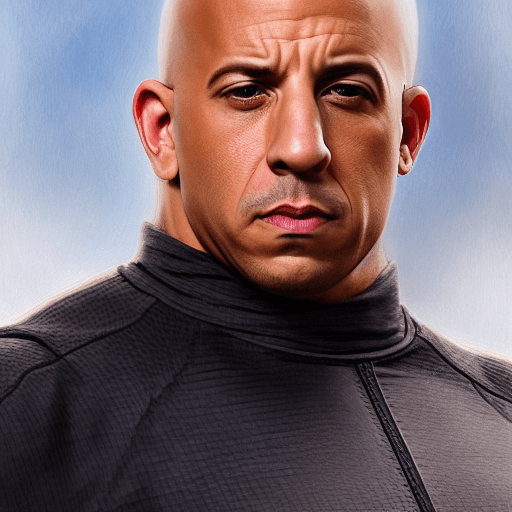 AI generated: canon shot 8k portrait photograph of Vin Diesel with thick hairs, in the style of stefan kostic, rea...