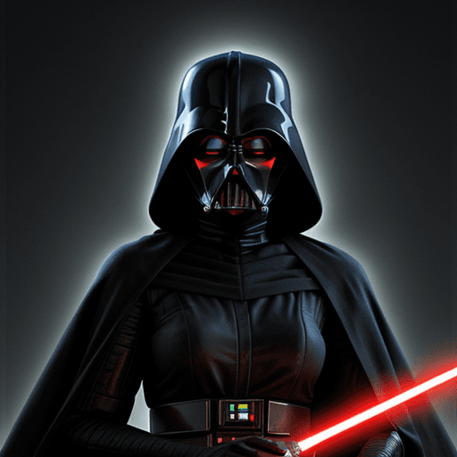 AI generated: Poster of a female sith lord from STAR WARS --ar 1:2 --v 5