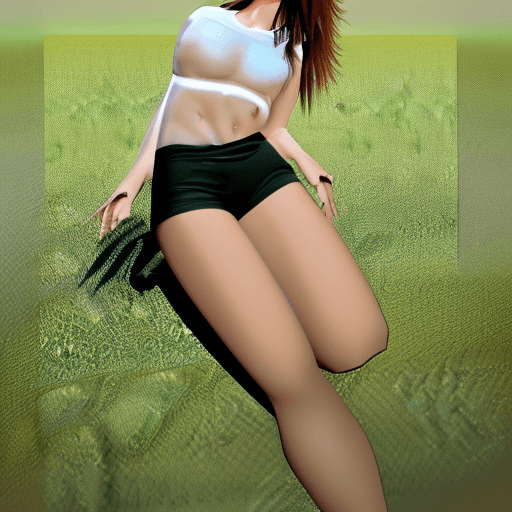 AI generated: ((teenager:1.3)), (sexy), (female), (long hair), (laying on back), (spread skinny legs), (showing pu...