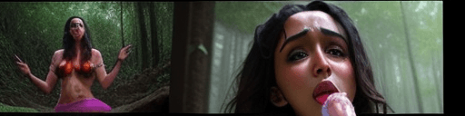 AI generated: beautiful actress shraddha kapoor 
in forest, crying, dick fucking pussy, covered in cum , giving bl...