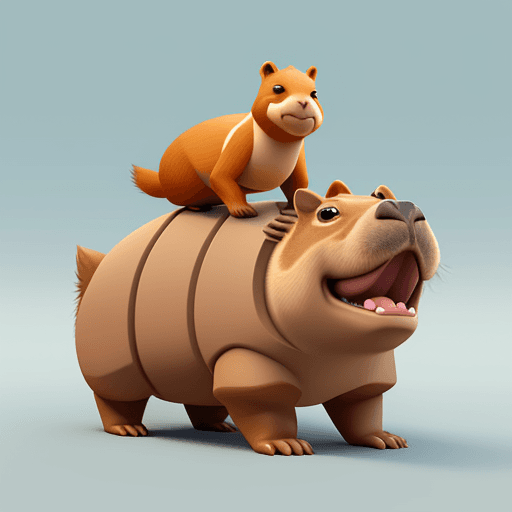 AI generated: Capybara
 model, part human:1. 1 , full body, blender 3d, artstation and behance, Disney Pixar, Mobi...