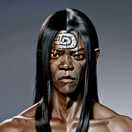 AI generated: Orochimaru from naruto with the face and skin color of Samuel L. Jackson