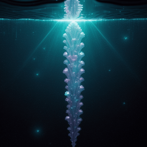 AI generated: Crystal clear underwater city full of clear crystals, New York City, high-rise buildings, underwater...
