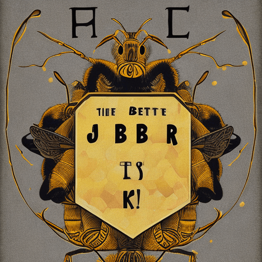 AI generated: the name AbejArte seems to be made of bee honey, that there are a few drops that are about to fall f...