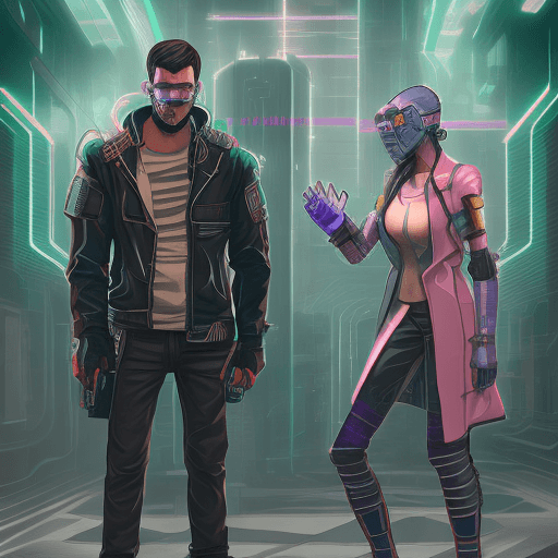 AI generated: cyberpunk characters together