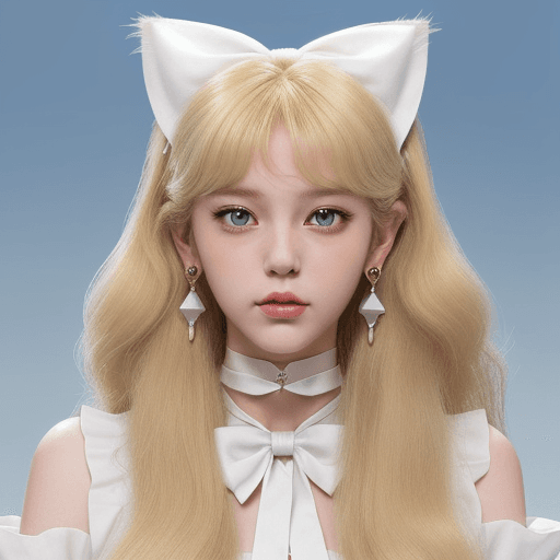 AI generated: 1970s anime , a cool and sweet girl with blonde long hair,beauty,exquisite facial features,cat earhe...