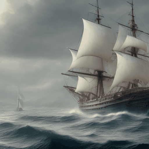AI generated: Photo of a ultra realistic sailing ship, dramatic light, pale sunrise, cinematic lighting, battered,...