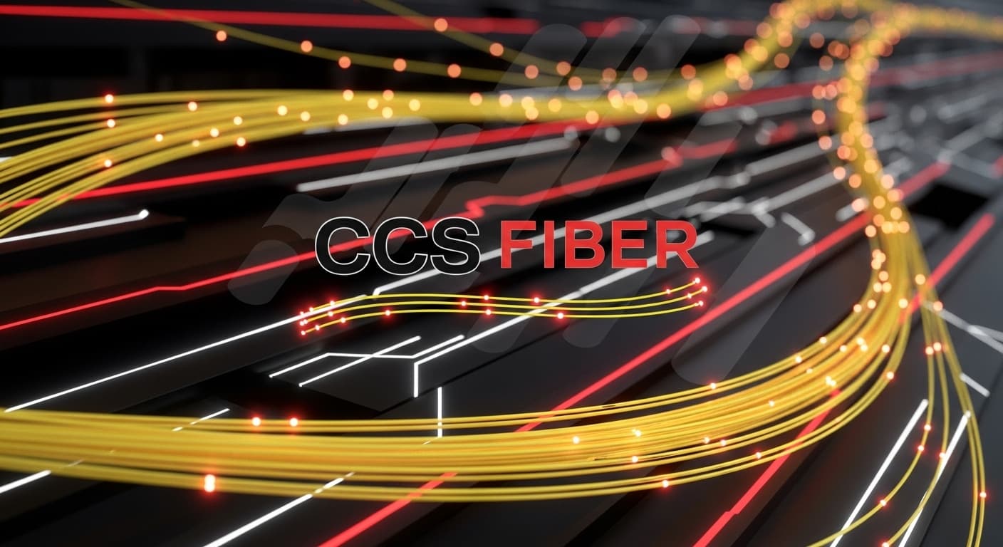 AI generated: Create a company logo and desktop wallpaper for a company named CCS FIBER. it is a fiber optic compa...