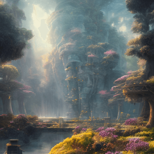 AI generated: Portrait of a fantasy portal to the future, dramatic light, faded sunrise, cinematic lighting, shatt...