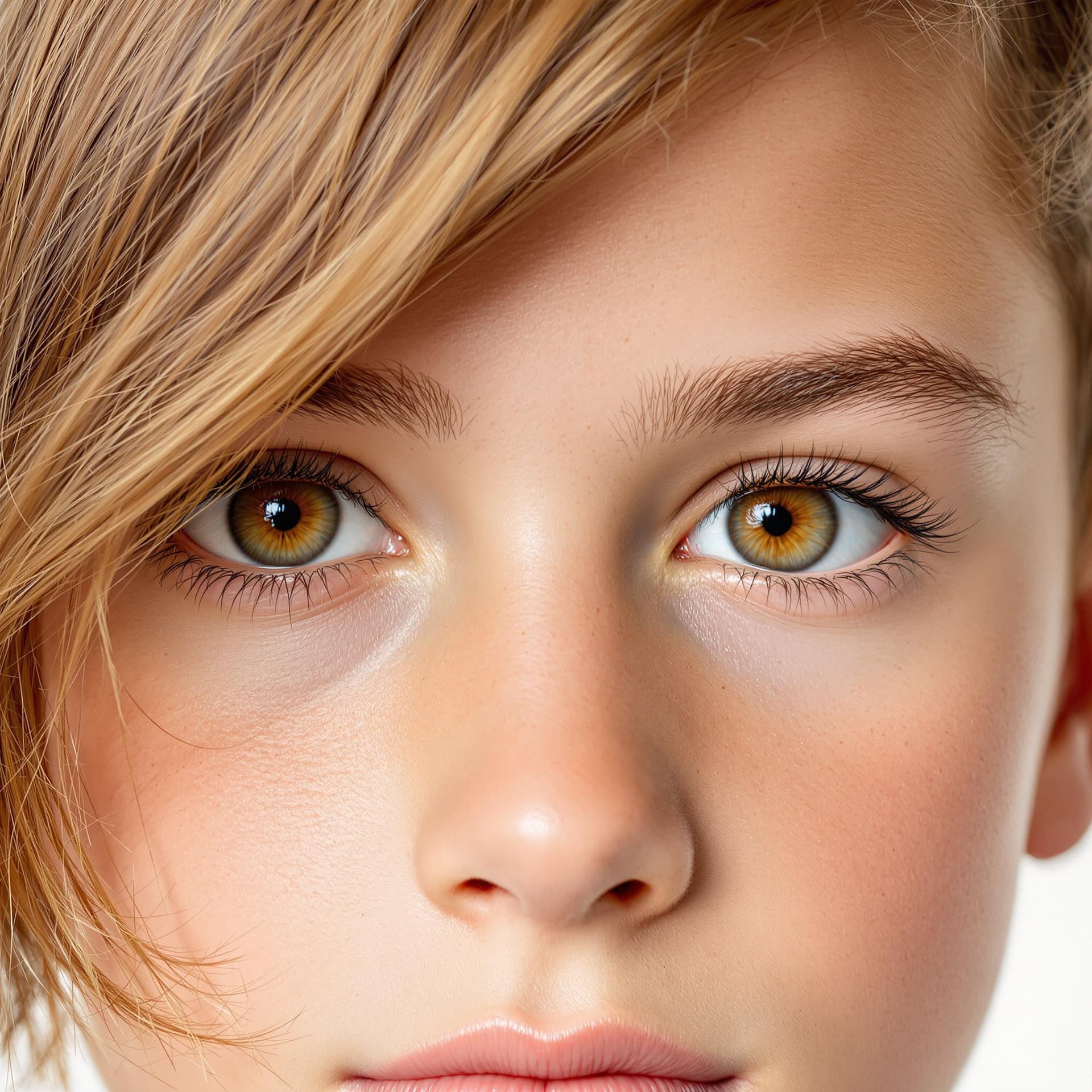 AI generated: photography, front shot, face close-up, 4years old boy model, gaze, background is solid white, captu...