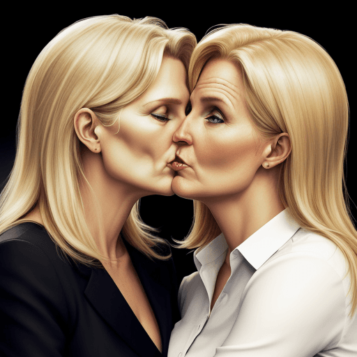 AI generated: helle thorning-schmidt jutta urpilainen lesbian kissing each other
