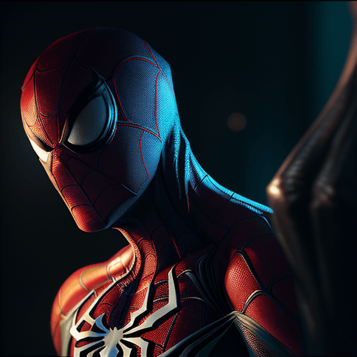 AI generated: spider-man, venom, symbiosis, 8k, hd, contour light, high contrast, neon, depth of field, ultra deta...