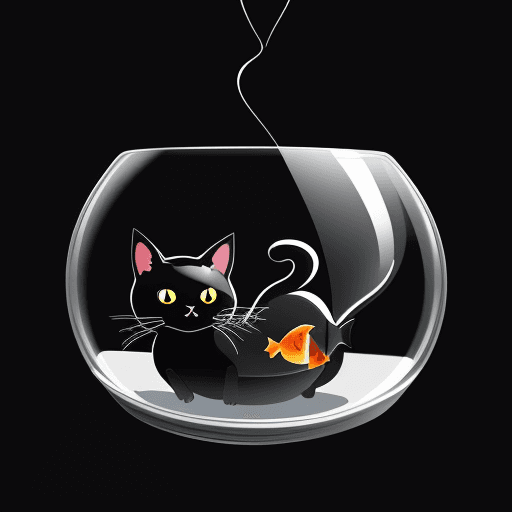 AI generated: vector image with a transparent background. Black cat needs to look comical with just its head stuck...