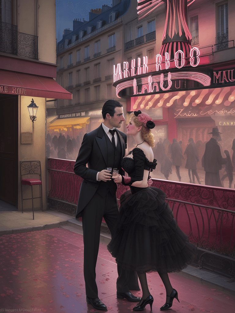 AI generated: paintings of Paris, pink champagne, style of mark league, watercolorist, skillful composition, rough...
