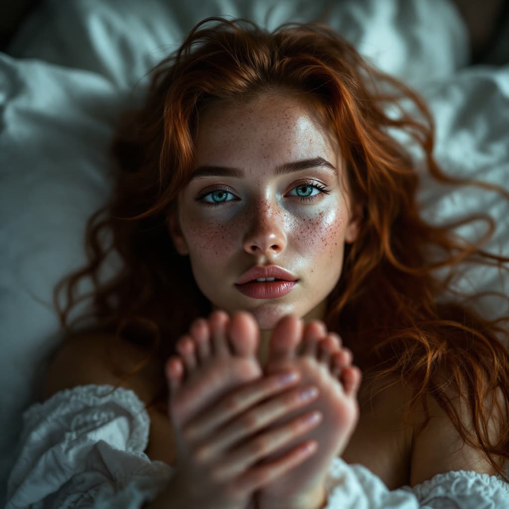 AI generated: (Fine art photography:1.5, Cinematic portrait:1.4, Intimate close-up:1.4, High-resolution 8K:1.5, So...