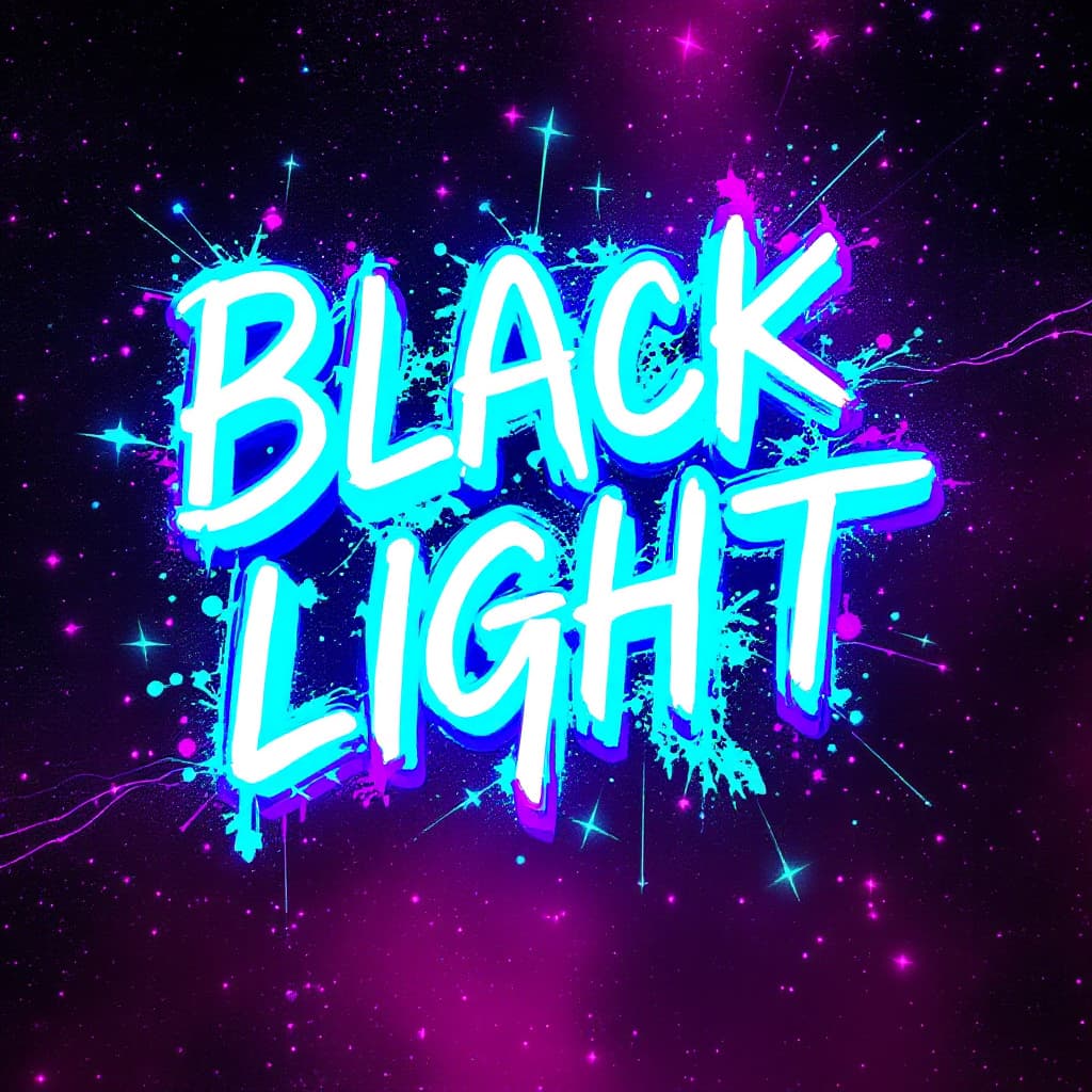 AI generated: Blacklight text Ei8hty8 illustration
