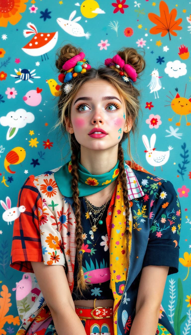 AI generated: A playful and whimsical portrait of an imaginative Polish woman. She's caught in a moment of wonder,...