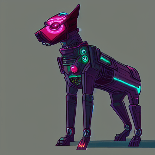 AI generated: A cyberpunk dog