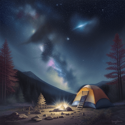 AI generated: Hyper realistic ground level watercolor of night sky phenomena, comet, supernova, constellation, tel...