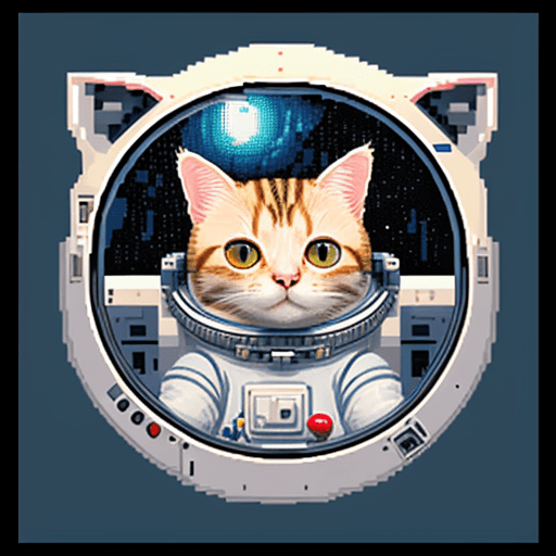 AI generated: Cute cat in astronaut suite space, SAI Pixel Art