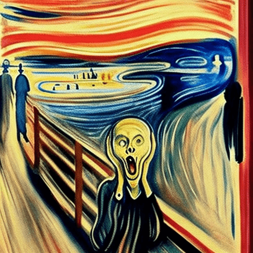 AI generated: reinterpretation of the painting the scream Edvard Munch using the style of Davinci