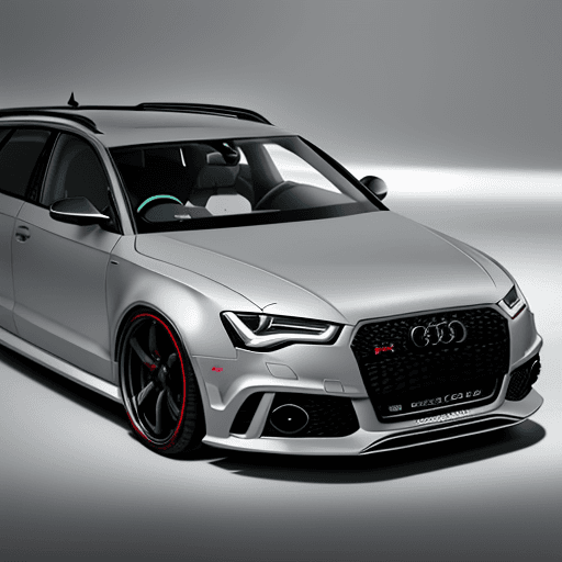 AI generated: realistic picture of lowered Audi RS6 in light grey color