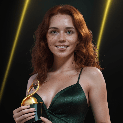 AI generated: A fair-skinned woman with freckles and green eyes, her wavy auburn hair cascading down her shoulders...