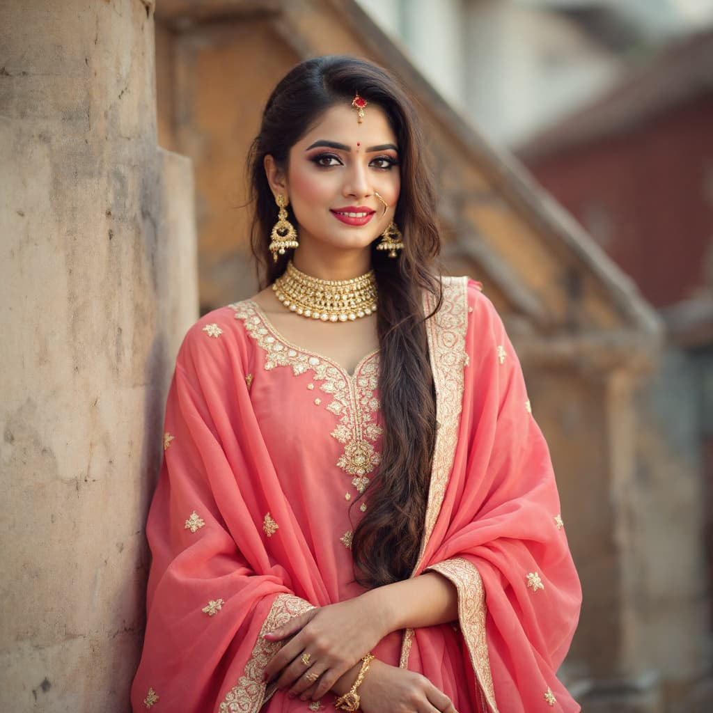 AI generated: indian fashion girl photography