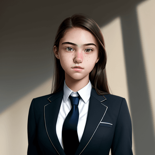 AI generated: Hyper realistic portrait of high school student, very detailed, dressed in a well-fitted blazer, a c...