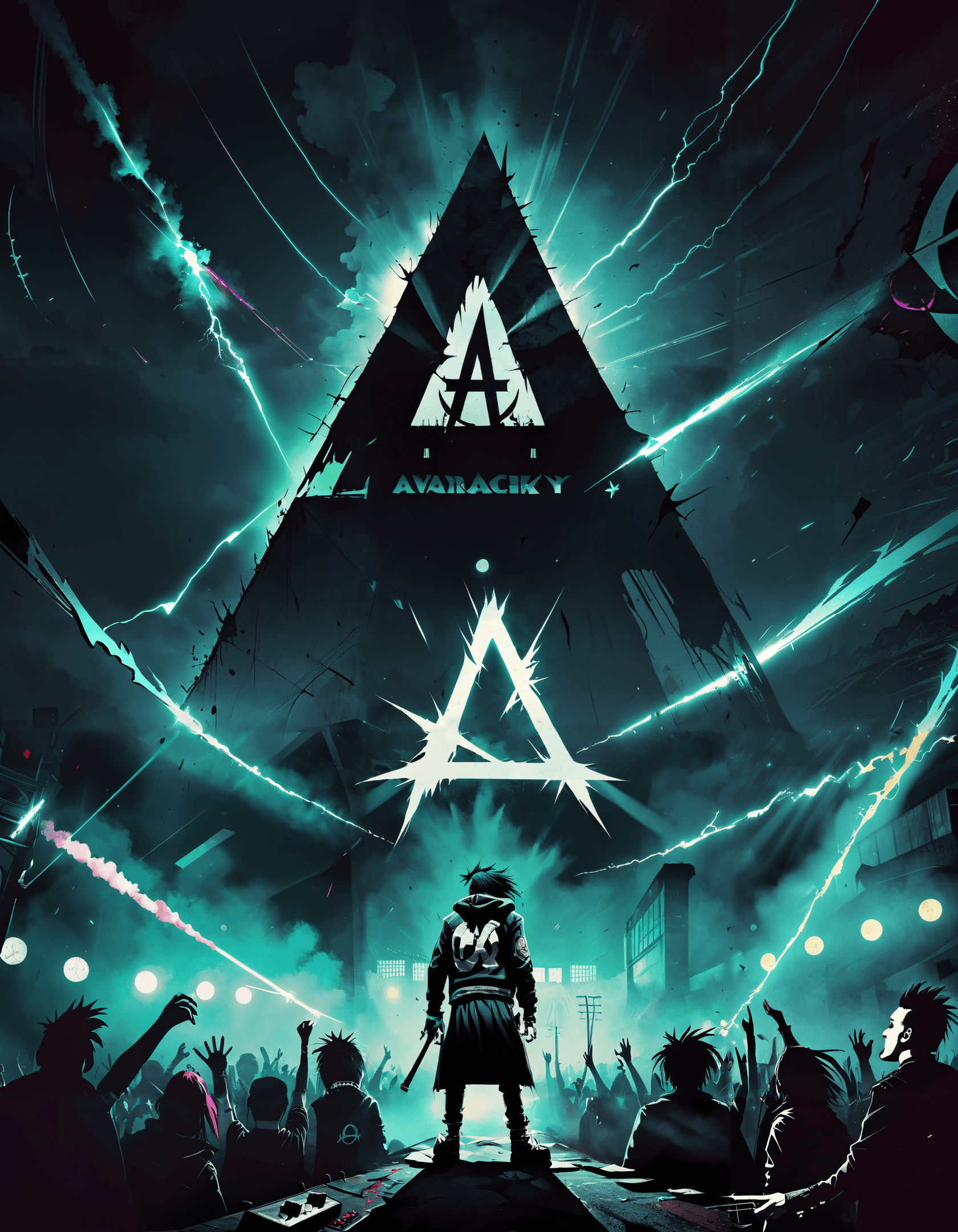 AI generated: Edgy punk music poster Masterpiece, Best Quality, Alternative Rock and Roll Aesthetic , live Concert...
