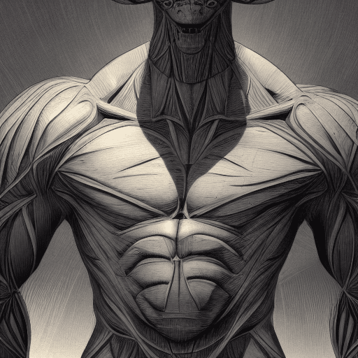 AI generated: illustration of muscular humanoid alien glaring